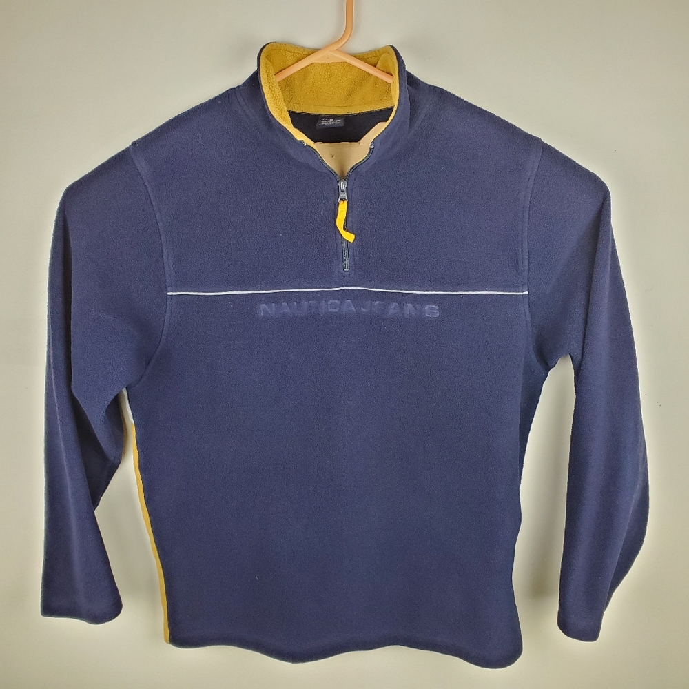 Vintage Nautica Jeans Fleece Pullover Big Logo XL
